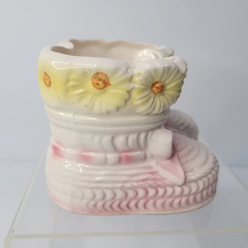 Rubens Planter‎ Kids Pink Floral Ceramic Boot Baby Shower Gift 302 Japan READ
